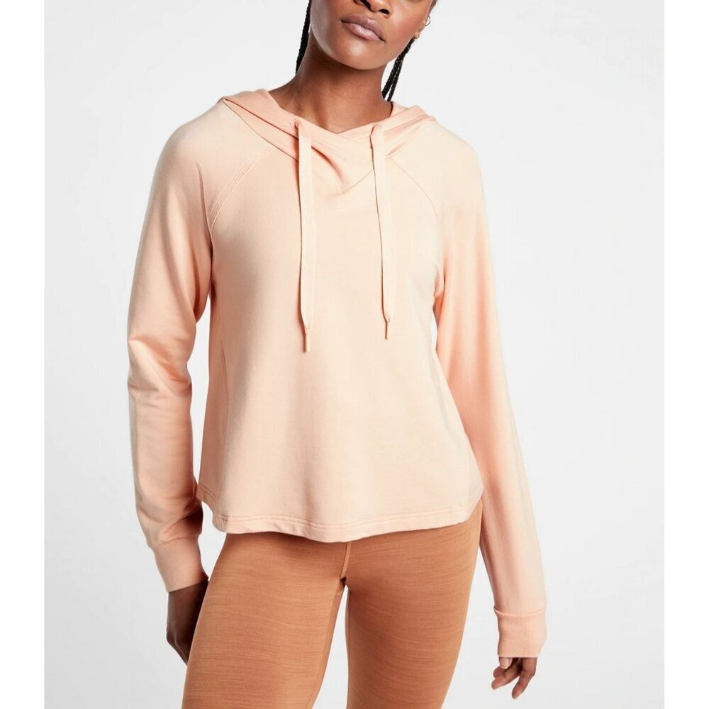 Athleta Buttery Beige Boardwalk High Hip Hoodie Size Medium 47911
